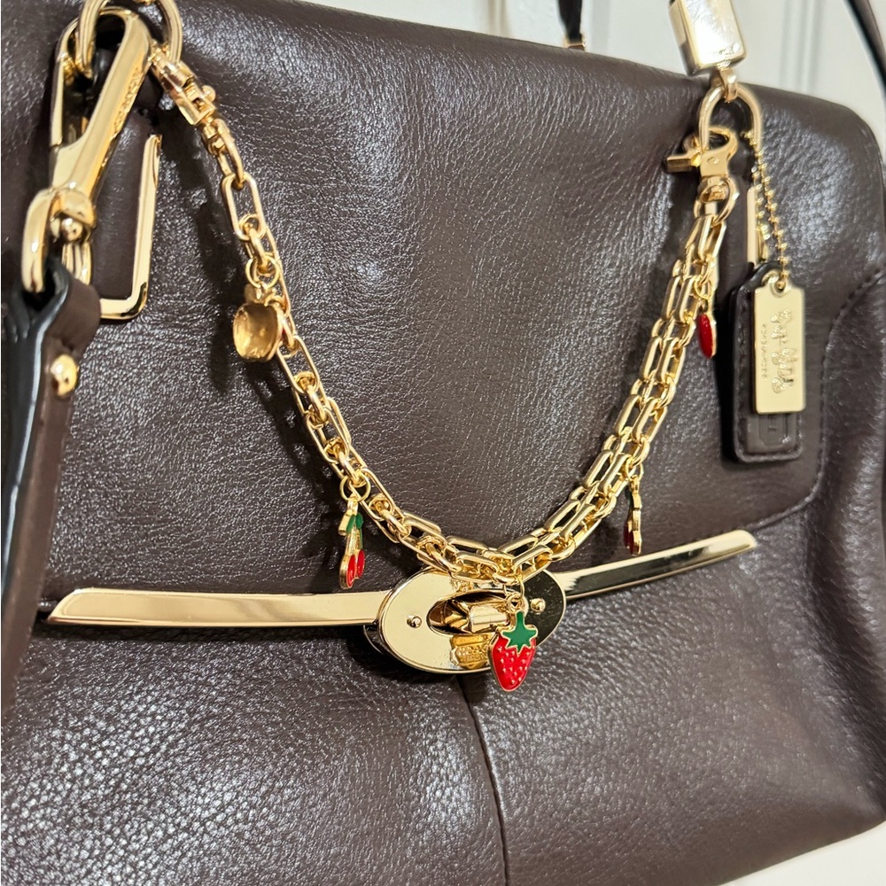 Coach Brown Leather Madison Madeline East/West Satchel Bag - Picture 6 of 8